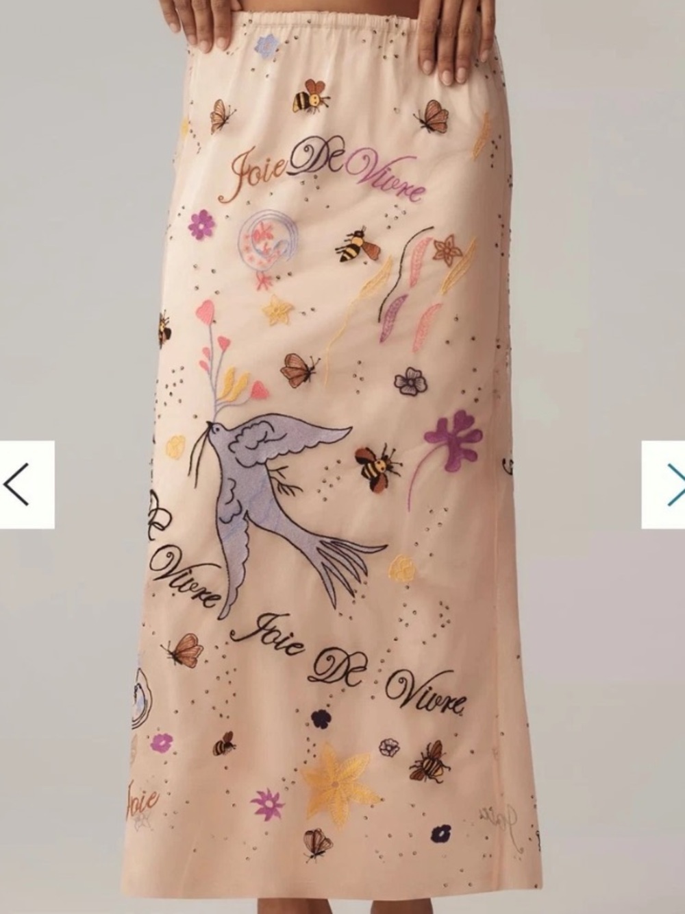 Anthropologie Icon Embroidered Maxi Skirt Whimsy Nature Fairy Womens XL - Picture 1 of 11